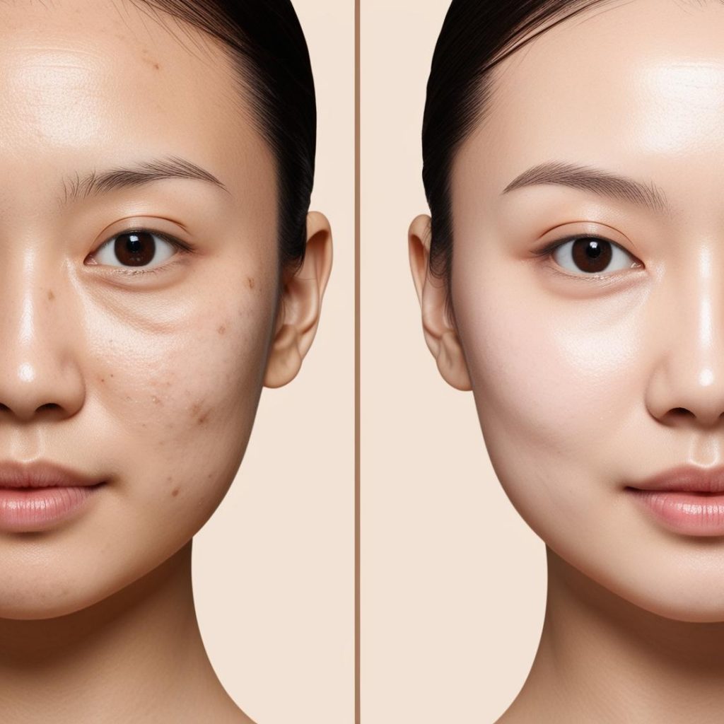 use of cerave moisturizer, before and after effects on face.